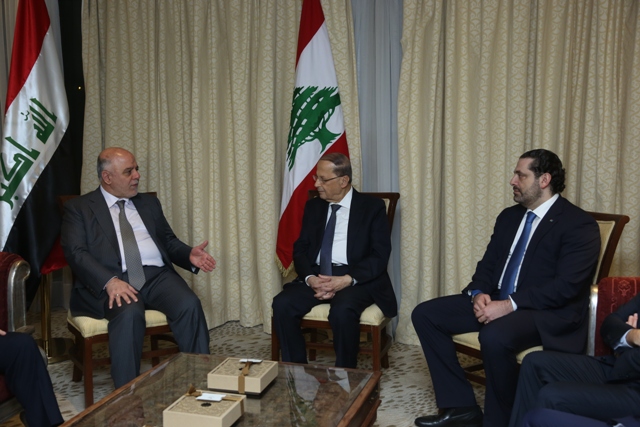 Aoun meets Abadi in Jordan