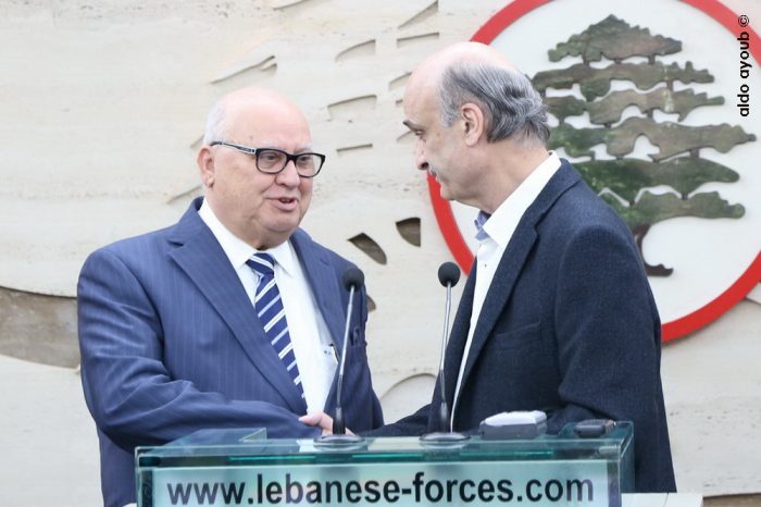 Geagea meets Fatfat, conveys condolences to Coptic Pope
